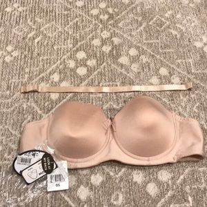 Inteco Nude Strapless/Halter Bra with Clear Band Back 34B